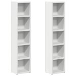 Vidaxl armoires � cd 2 pcs blanc 21x16x93, 5 cm agglom�r�