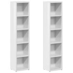 Vidaxl armoires � cd 2 pcs blanc brillant 21x16x93, 5 cm