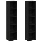 Vidaxl armoires  cd 2 pcs chne noir 21x16x93, 5 cm bois d'ingnierie