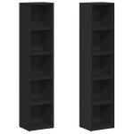 Vidaxl armoires � cd 2 pcs noir 21x16x93, 5 cm agglom�r�