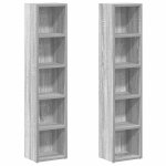 Vidaxl armoires � cd 2 pcs sonoma gris 21x16x93, 5 cm bois d'ing�nierie