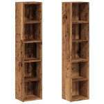 Vidaxl armoires � cd 2 pcs vieux bois 21x16x93, 5 cm bois d'ing�nierie