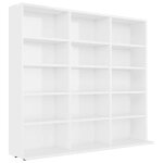 Vidaxl armoire à cd blanc brillant 100x23x89, 5 cm bois d?ingénierie Vidaxl armoire à cd blanc brillant 100x23x89, 5 cm bois d?ingénierie