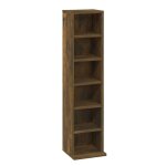 Vidaxl armoire � cd ch�ne fum� 21x20x88 cm bois d'ing�nierie