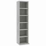 Vidaxl armoire � cd gris b�ton 21x20x88 cm bois d'ing�nierie