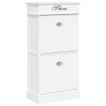 Vidaxl armoire � chaussures blanc 50 x 28 x 98 cm bois de paulownia