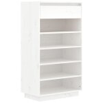 Vidaxl armoire � chaussures blanc 60x34x105 cm bois de pin massif