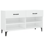 Vidaxl armoire  chaussure blanc brillant 102x35x55 cm bois ingnierie