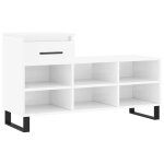 Vidaxl armoire  chaussure blanc brillant 102x36x60 cm bois ingnierie