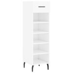 Vidaxl armoire  chaussure blanc brillant 30x35x105 cm bois ingnierie