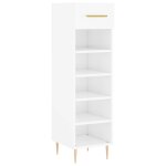 Vidaxl armoire  chaussure blanc brillant 30x35x105 cm bois ingnierie