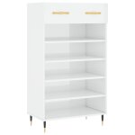 Vidaxl armoire  chaussure blanc brillant 60x35x105 cm bois ingnierie