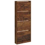 Vidaxl armoire � chaussures ch�ne fum� 59x17x150 cm bois d'ing�nierie