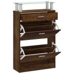 Vidaxl armoire � chaussures ch�ne fum� 63x24x104 cm bois d'ing�nierie