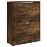 Vidaxl armoire � chaussures ch�ne fum� 63x24x81 cm bois d'ing�nierie