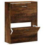 Vidaxl armoire  chaussures chne fum 63x24x81 cm bois d'ingnierie