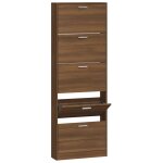 Vidaxl armoire � chaussures ch�ne marron 59x17x169cm bois d'ing�nierie