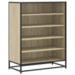 Vidaxl armoire � chaussures ch�ne sonoma bois d'ing�nierie et m�tal