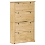 Vidaxl armoire � chaussures corona 99x32x163, 5 cm bois de pin massif