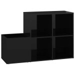 Vidaxl armoire � chaussures d?entr�e noir brillant bois ing�nierie