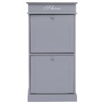 Vidaxl armoire � chaussures gris 50 x 28 x 98 cm bois de paulownia
