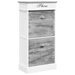 Vidaxl armoire � chaussures gris 50 x 28 x 98 cm bois de paulownia