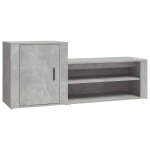 Vidaxl armoire  chaussures gris bton 130x35x54 cm bois d'ingnierie