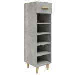 Vidaxl armoire  chaussures gris bton 30x35x105 cm bois d'ingnierie