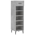 Vidaxl armoire  chaussures gris bton 30x35x105 cm bois d'ingnierie
