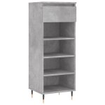Vidaxl armoire � chaussures gris b�ton 40x36x105 cm bois d'ing�nierie