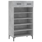 Vidaxl armoire  chaussures gris bton 60x35x105 cm bois d'ingnierie