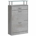 Vidaxl armoire � chaussures gris b�ton 63x24x104 cm bois d'ing�nierie