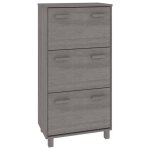 Vidaxl armoire  chaussures hamar gris clair 59, 5x35x117 cm pin massif