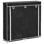Vidaxl armoire � chaussures avec housse 115 x 28 x 110cm tissu noir