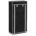 Vidaxl armoire � chaussures avec housse 58 x 28 x 106 cm tissu noir