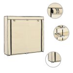 Vidaxl armoire  chaussures avec housse crme 115x28x110 cm tissu
