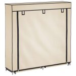 Vidaxl armoire � chaussures avec housse cr�me 115x28x110 cm tissu