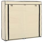 Vidaxl armoire � chaussures avec housse cr�me 115x28x110 cm tissu
