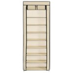 Vidaxl armoire  chaussures avec housse crme 57x29x162 cm tissu