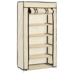 Vidaxl armoire  chaussures avec housse crme 58x28x106 cm tissu