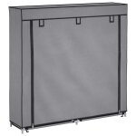 Vidaxl armoire � chaussures avec housse gris 115x28x110 cm tissu