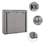 Vidaxl armoire  chaussures avec housse gris 115x28x110 cm tissu