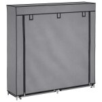 Vidaxl armoire � chaussures avec housse gris 115x28x110 cm tissu