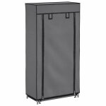 Vidaxl armoire � chaussures avec housse gris 58x28x106 cm tissu
