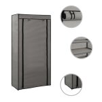 Vidaxl armoire  chaussures avec housse gris 58x28x106 cm tissu