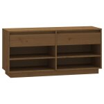 Vidaxl armoire � chaussures marron miel 110x34x52cm bois de pin massif
