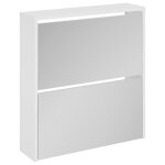 Vidaxl armoire � chaussures miroir 2 niveaux blanc brillant 63x17x67cm