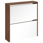 Vidaxl armoire � chaussures miroir � 2 niveaux ch�ne marron 63x17x67cm