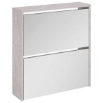 Vidaxl armoire � chaussures et miroir 2 niveaux gris b�ton 63x17x67 cm