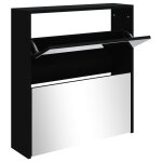 Vidaxl armoire  chaussures avec miroir  2 niveaux noir 63x17x67 cm